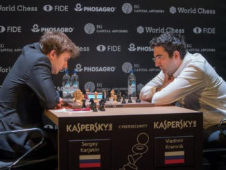 Сергей Карякин и Владимир Крамник на турнире претендентов по шахматам (Берлин, 2018)