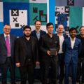 Магсудлу (2-й), Абдусатторов (1-й) и Аравинд (3-й) на церемонии закрытия Prague Chess Festival 2026 (6 марта 2026)